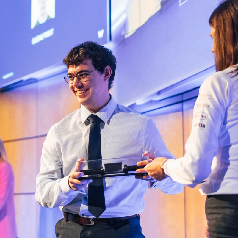 Me winning an award at Williams Racing Young Careers Evening